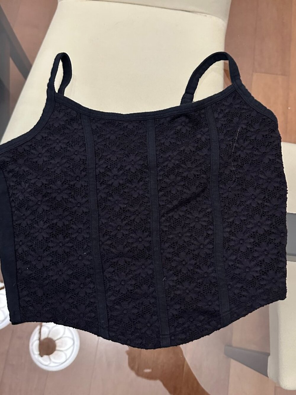 Hollister Black Cropped Tank Top small